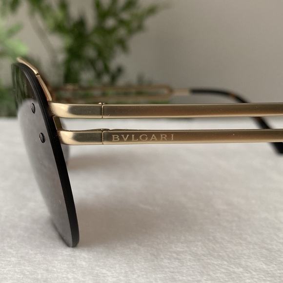 Bvlgari Aviators/Pilot Sunglasses (BV5052, Gold/Brown) - Picture 8 of 16